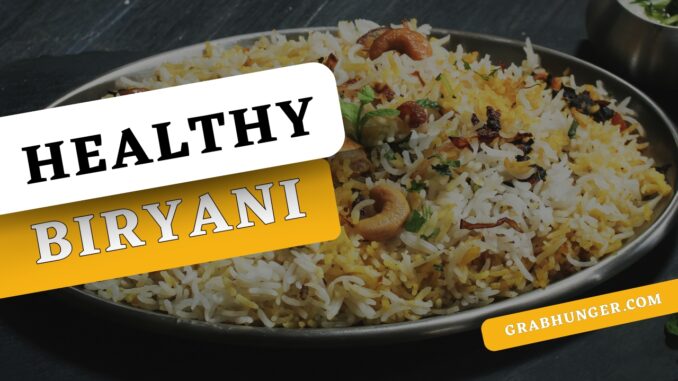 The Jewel of Indian Cuisine. Aromatic Indian Biryani rice with spices and herbs.