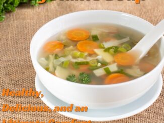 Homemade vegetable soup with a variety of fresh vegetables in a warm broth
